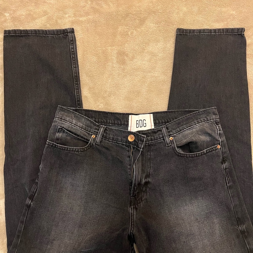 BDG Men's Black Wash Straight Jeans